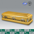 LUXES Innovative Design Gold Coloured Hardwood Caskets